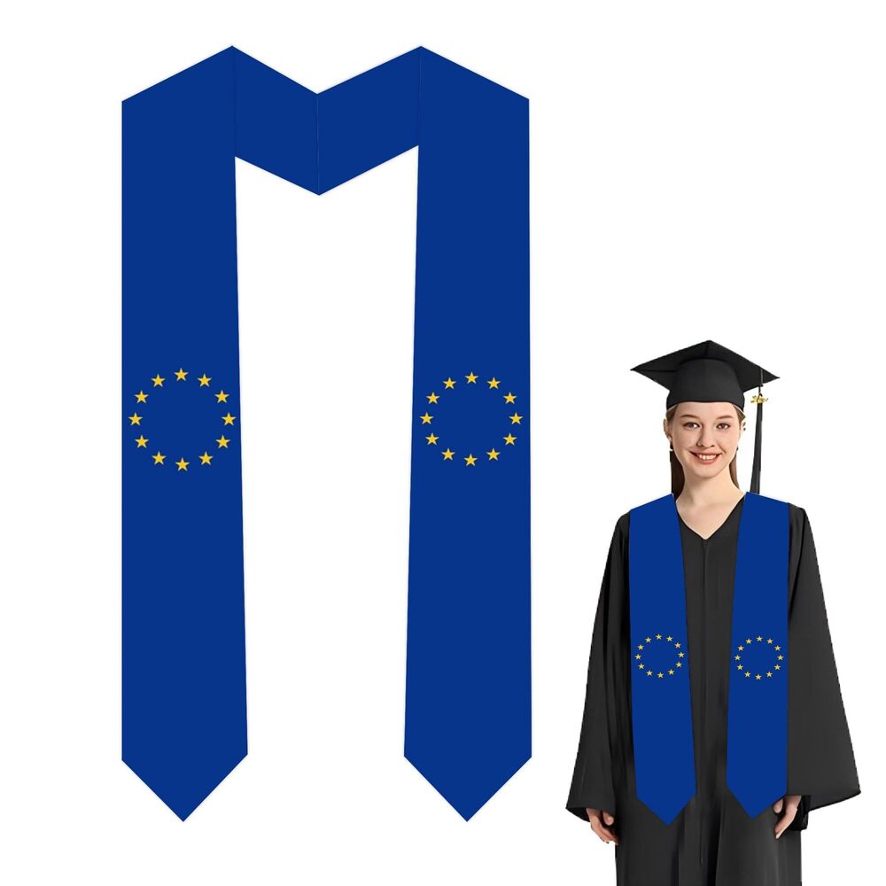 1415 National Flag Graduation Stole Embroidery Sash for Study Aboard